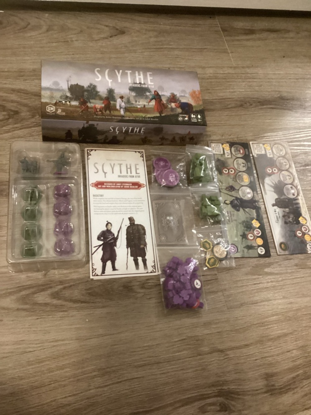 SCYTHE Board Game INVADERS FROM AFAR Used 100% COMPLETE Stonemeier Game